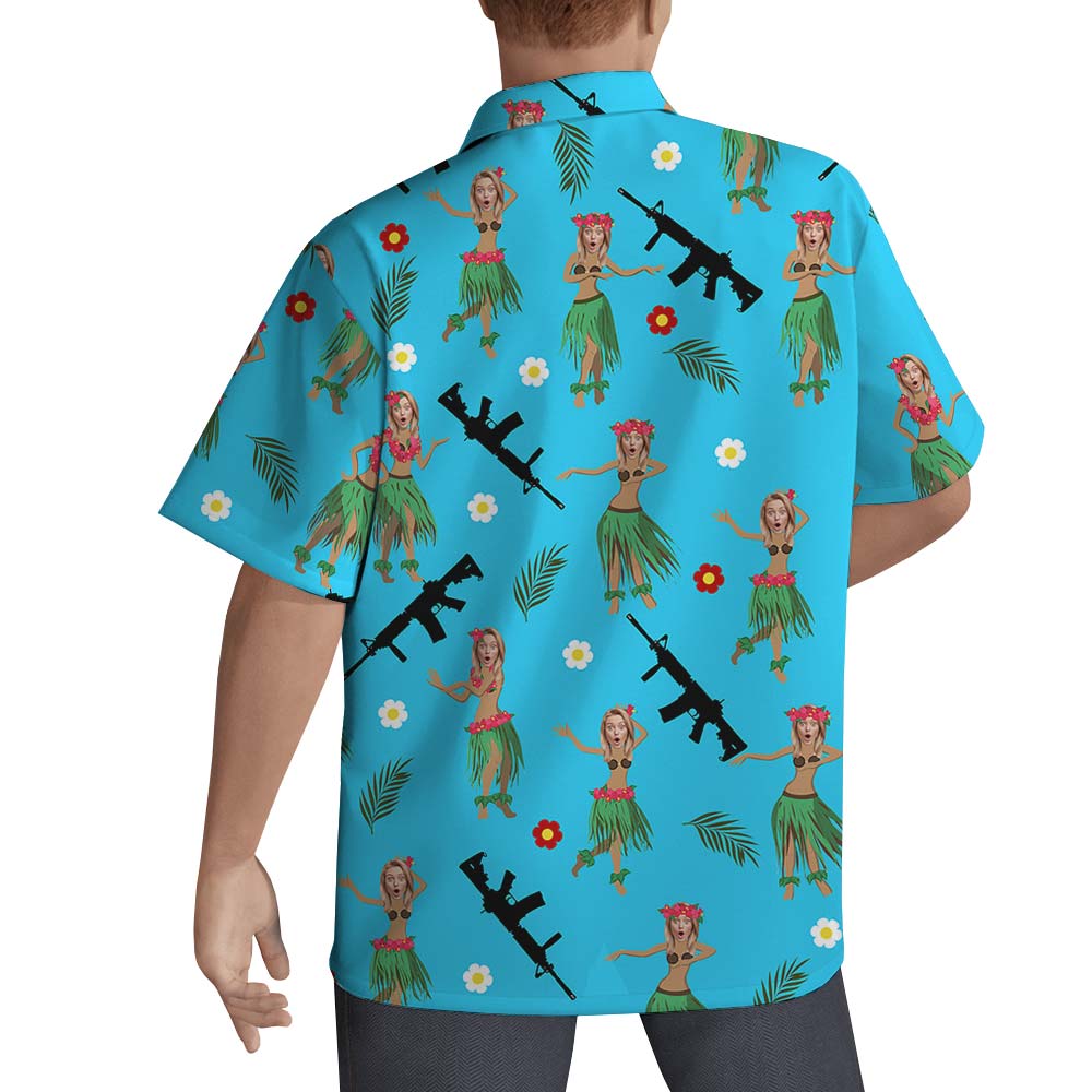 Personalized Hawaiian Gun Custom Face Shirts Men
