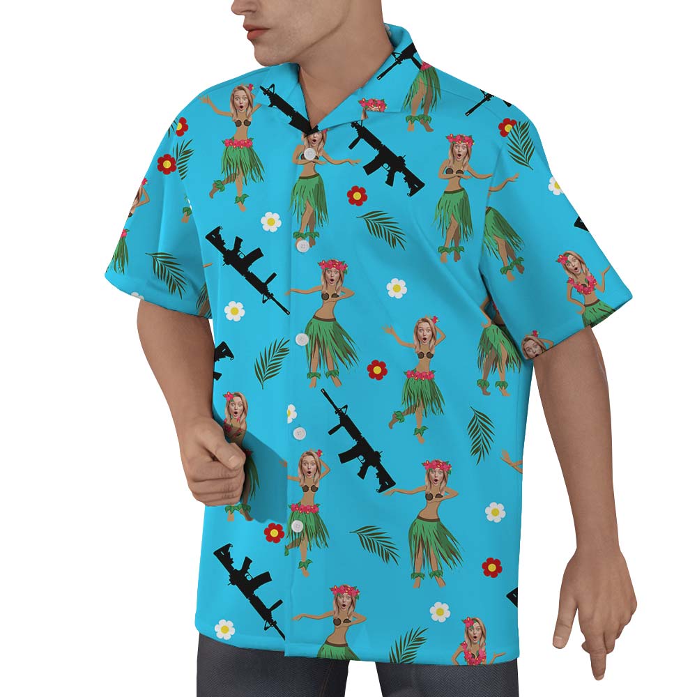 Personalized Hawaiian Gun Custom Face Shirts Men