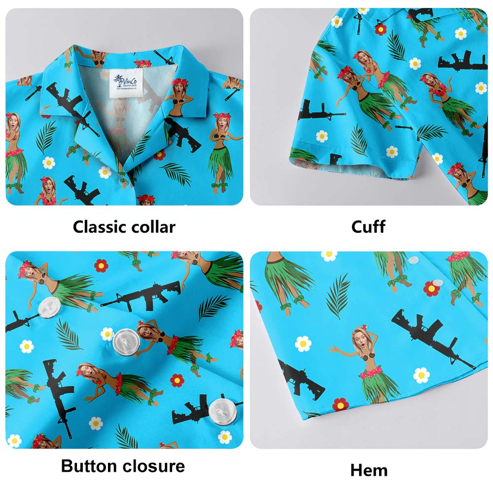 Personalized Hawaiian Gun Custom Face Shirts Men