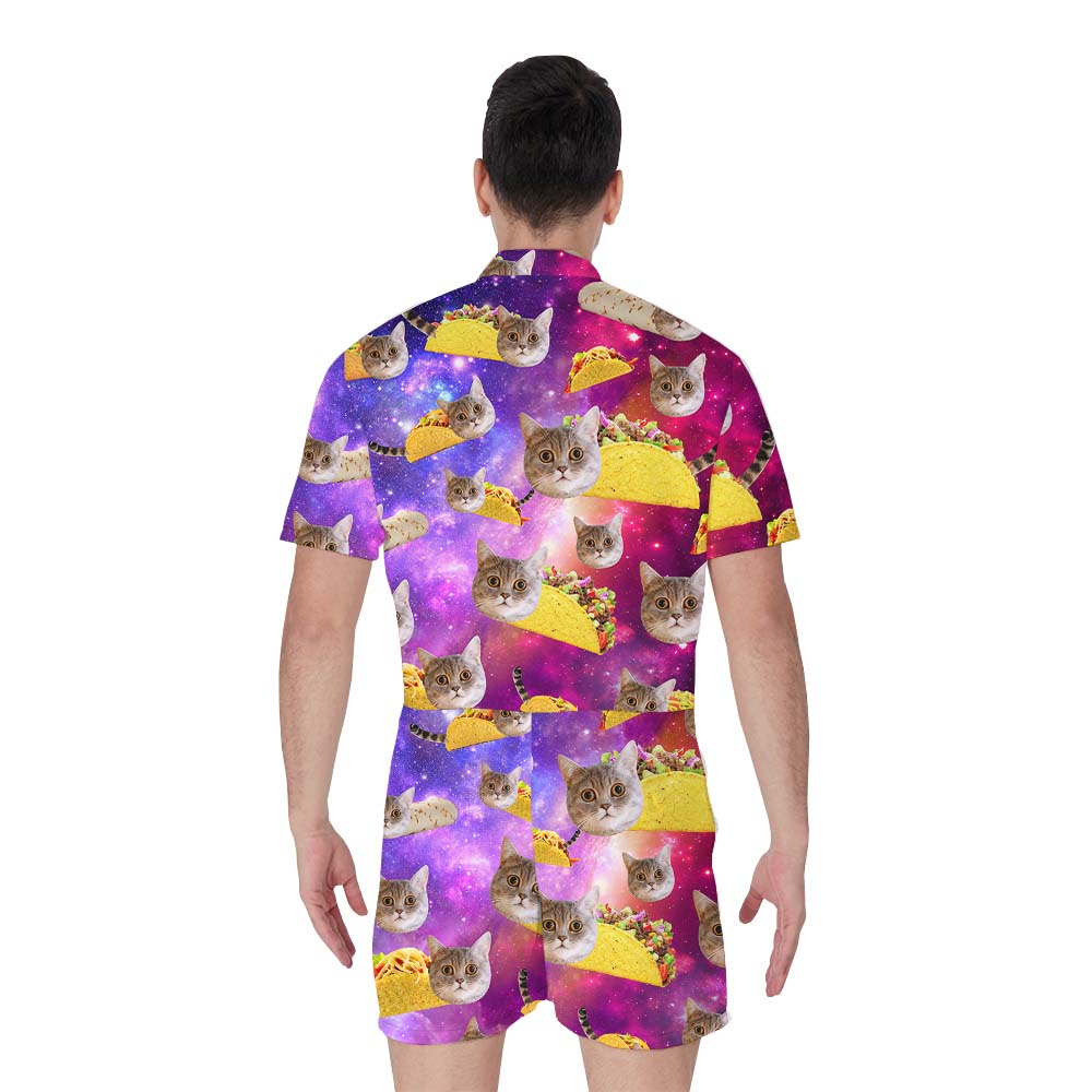 Custom Pet Face Taco Men's Romper