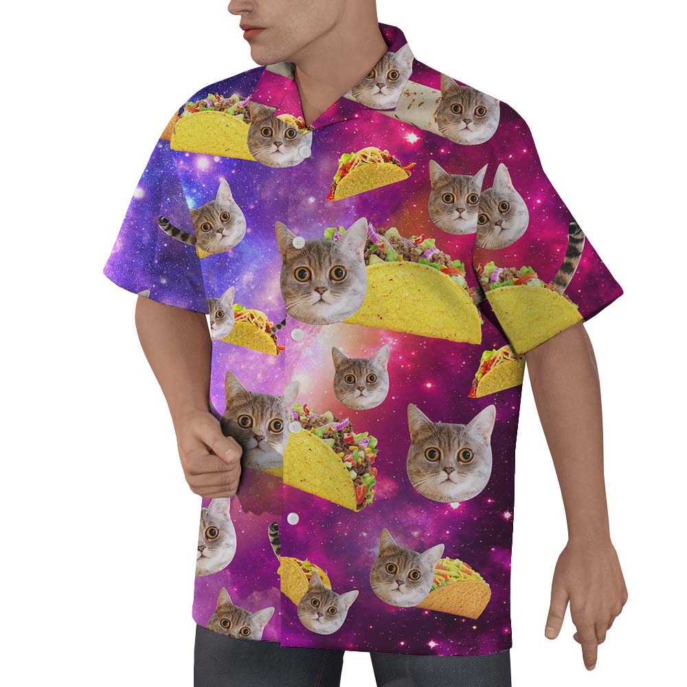 Custom Cat Face Taco Button Up Shirt