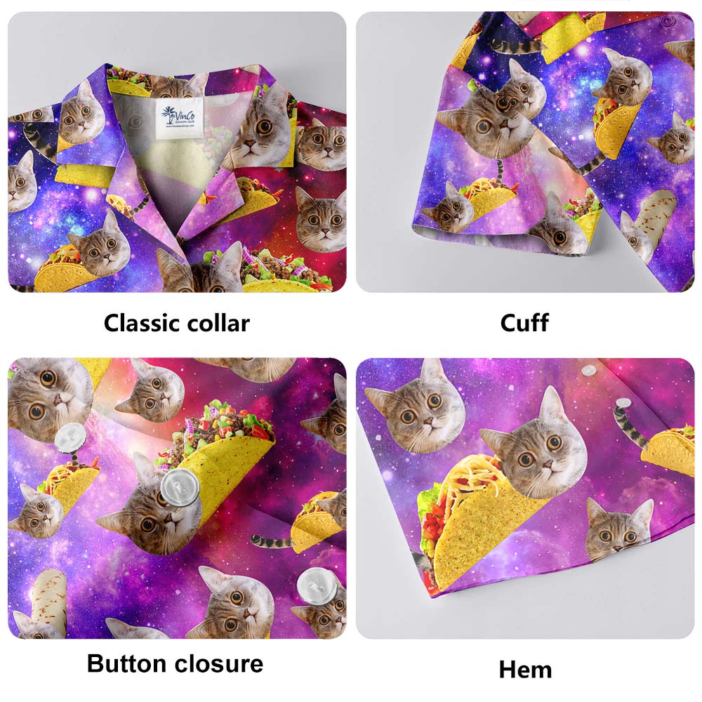 Custom Cat Face Taco Button Up Shirt