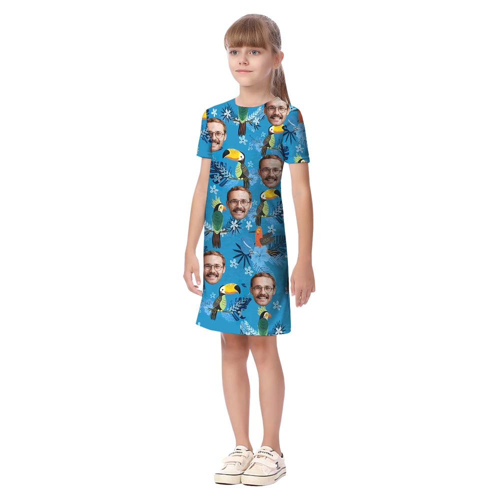 Matching Custom Face Toucan Family And Dog Hawaiian Outfits