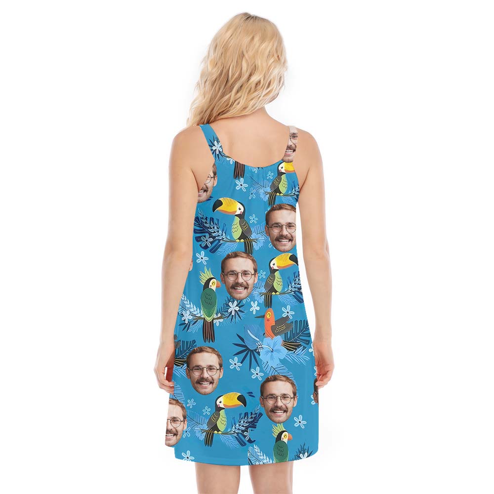 Custom Face Tropical Toucan Women's Cami Dress