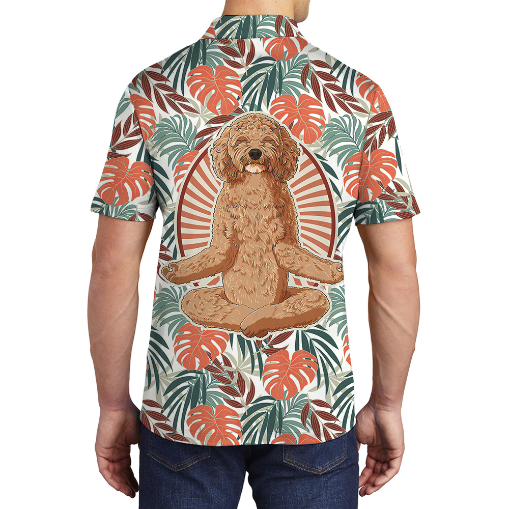 Dogasana Hawaiian Men Polo Shirt for Dog Lovers - variant image 1