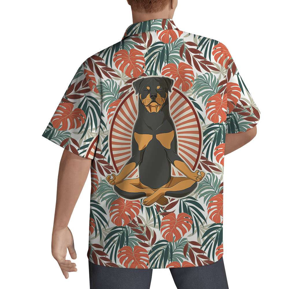 Yoga Buddy Hawaiian Men Shirt for Dog Lovers - variant image 1