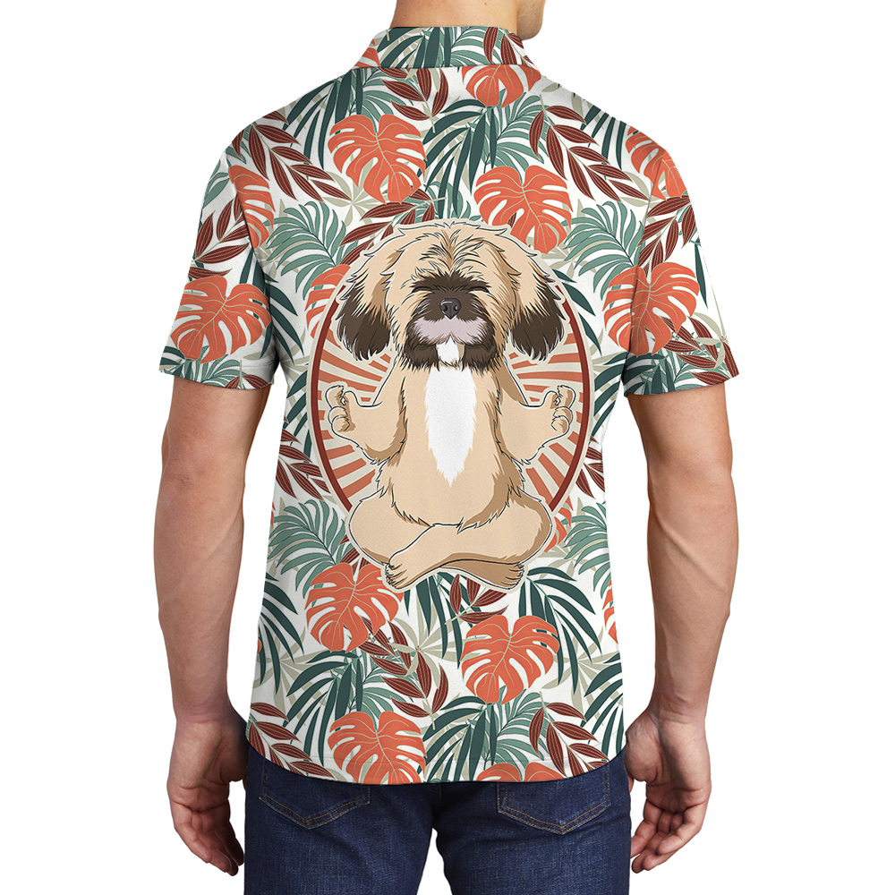 Meet Our Meditative Shih Tzu Hawaiian Men Polo Shirt for Dog Lovers - variant image 1