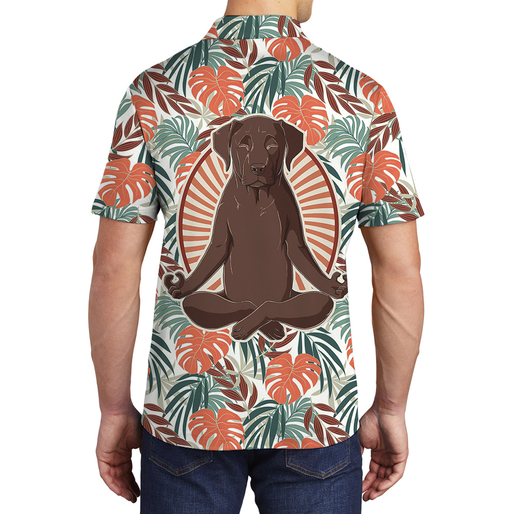 Meditation Master Hawaiian Men Polo Shirt for Dog Lovers - variant image 1