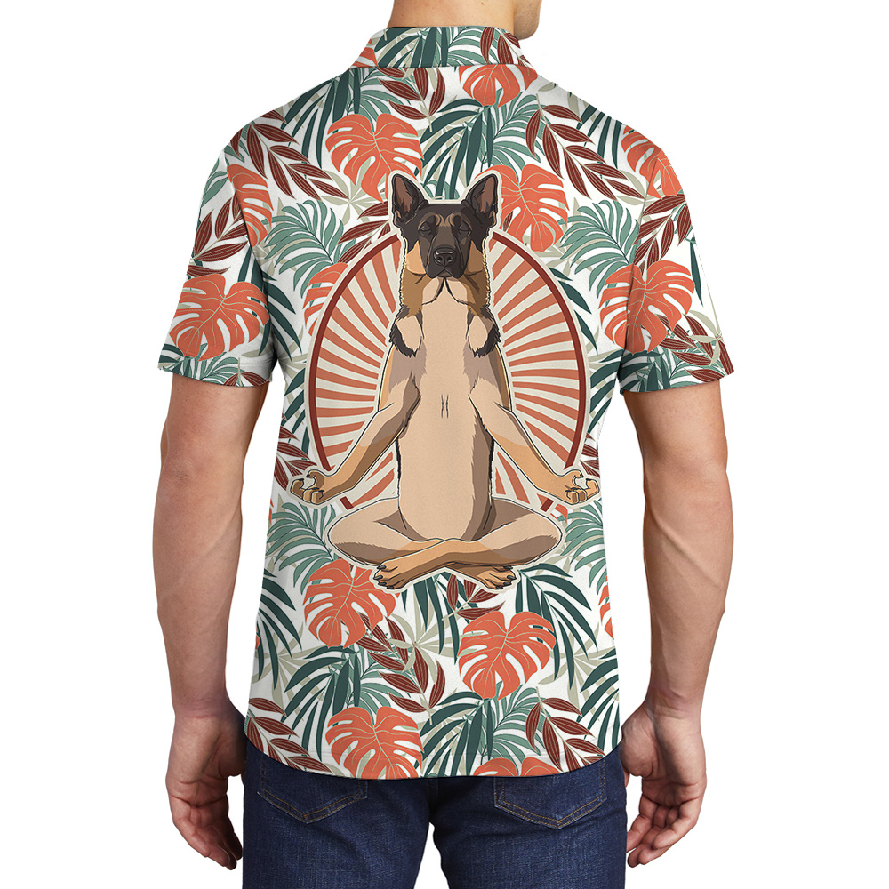 Yoga Woofmaste Hawaiian Men Polo Shirt for Dog Lovers - variant image 1