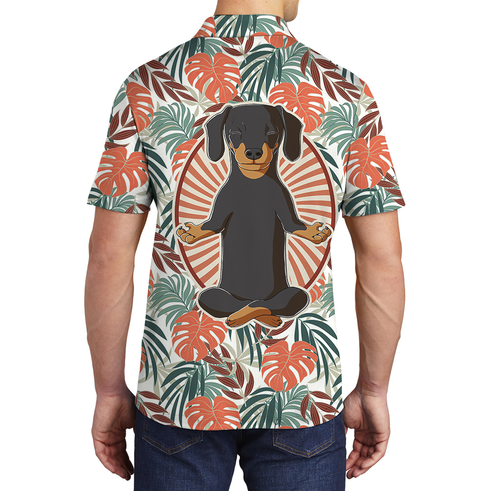 Dachshund DogaPartner Hawaiian Men Polo Shirt for Dog Lovers - variant image 1