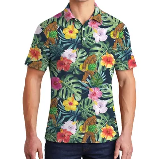 Bigfoot Tropical Summer Hawaiian Polo Men
