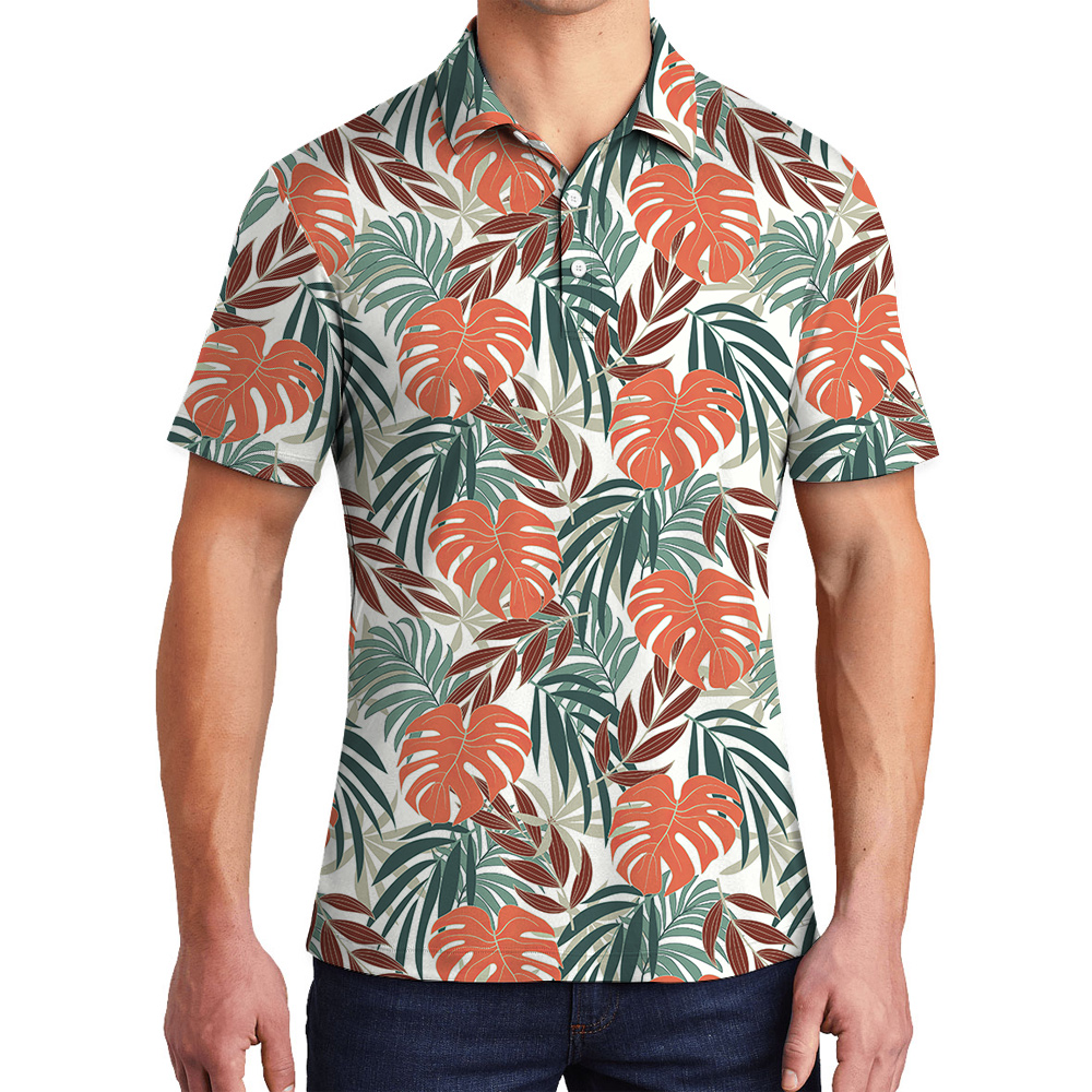 Meditation Master Hawaiian Men Polo Shirt for Dog Lovers