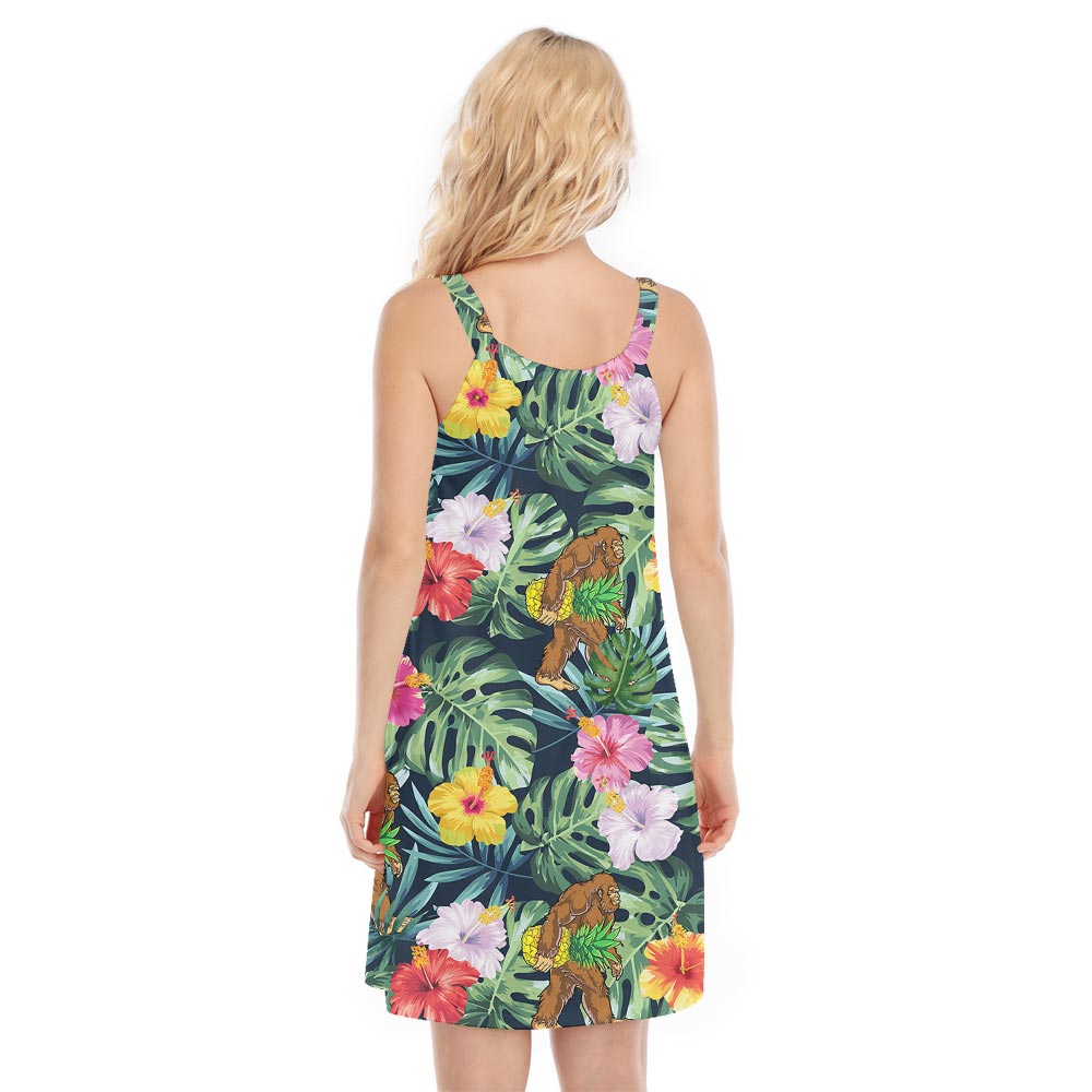 Tropical Hawaiian Cami Dress For Summer Vacation
