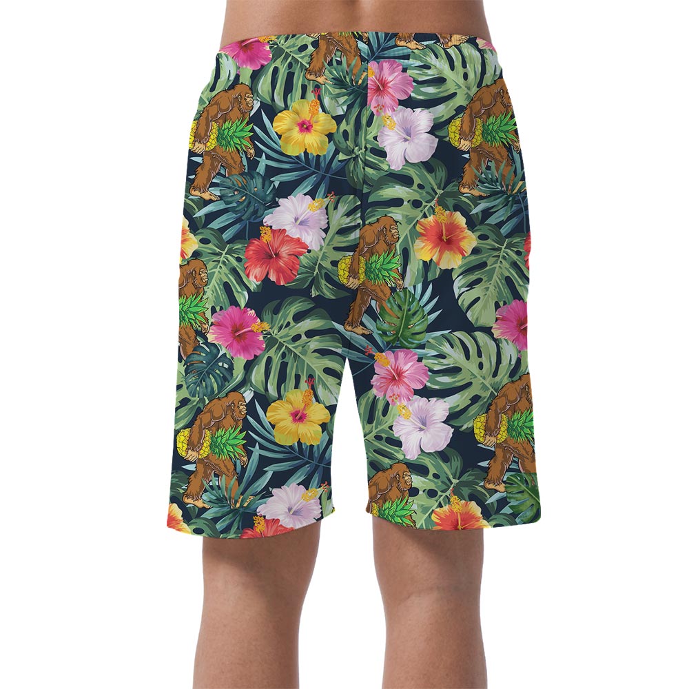 Flower Tropical Bigfoot Men's Hawaiian Shorts