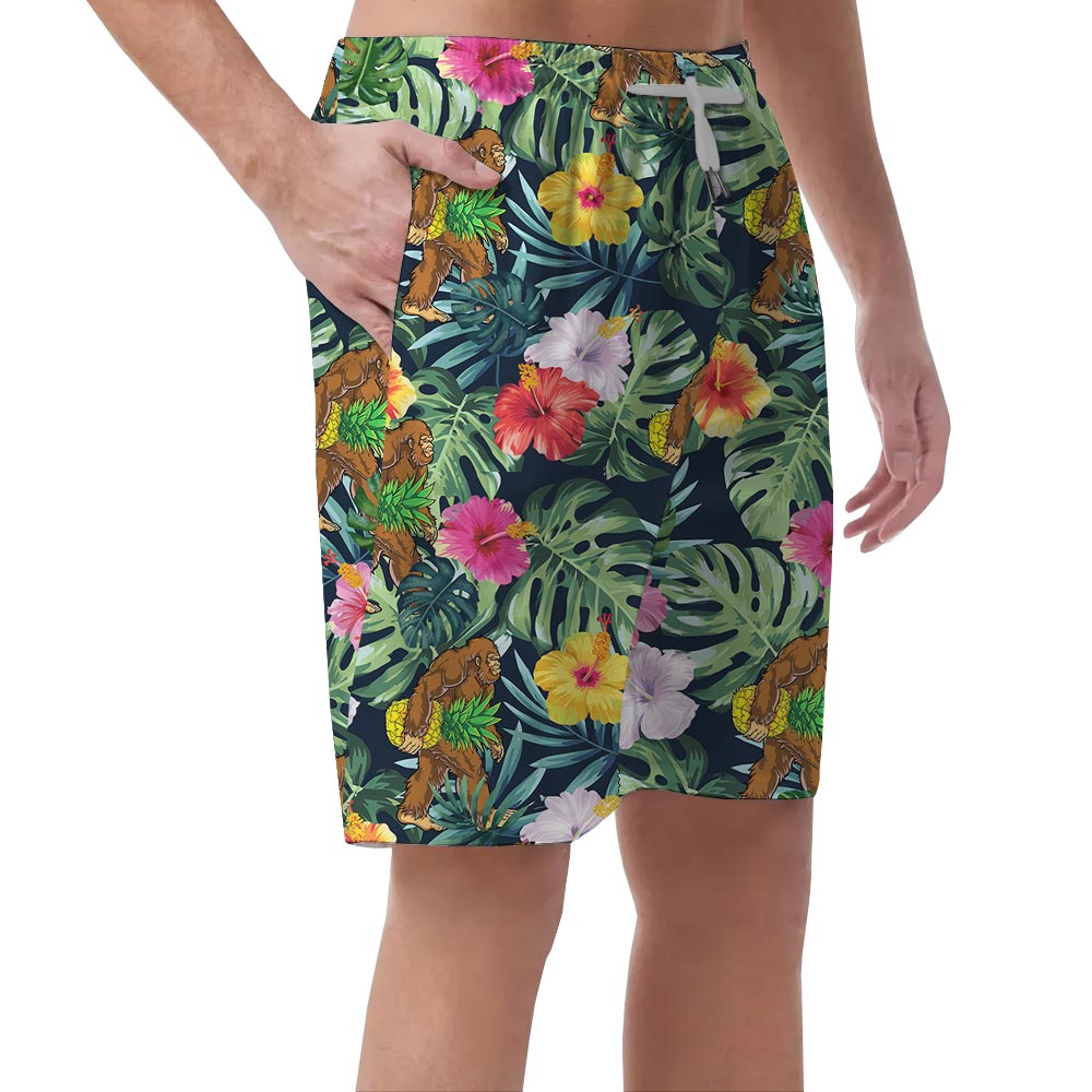 Flower Tropical Bigfoot Men's Hawaiian Shorts