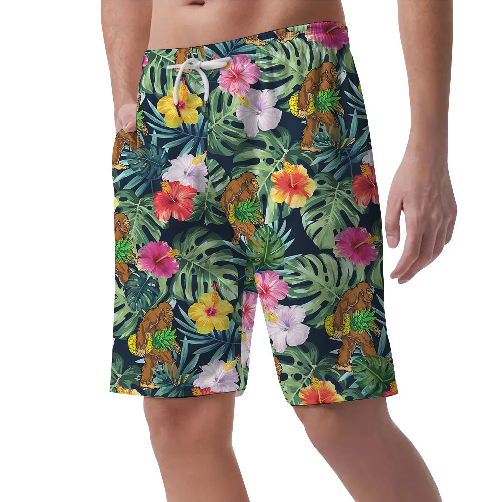 Flower Tropical Bigfoot Men's Hawaiian Shorts