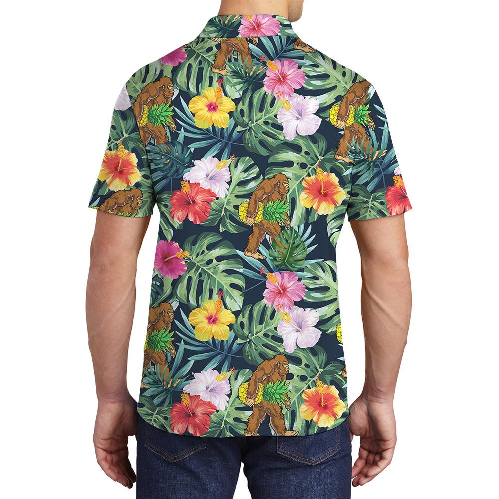 Bigfoot Tropical Summer Hawaiian Polo Men