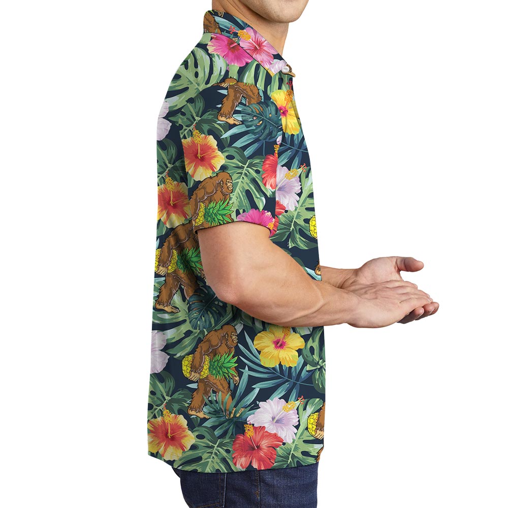 Bigfoot Tropical Summer Hawaiian Polo Men