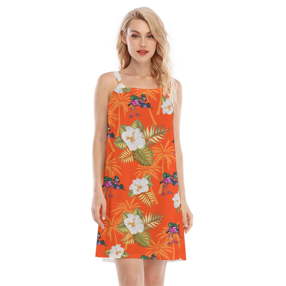 Funny Flamingo Summer Hawaiian Cami Dress - variant image 1