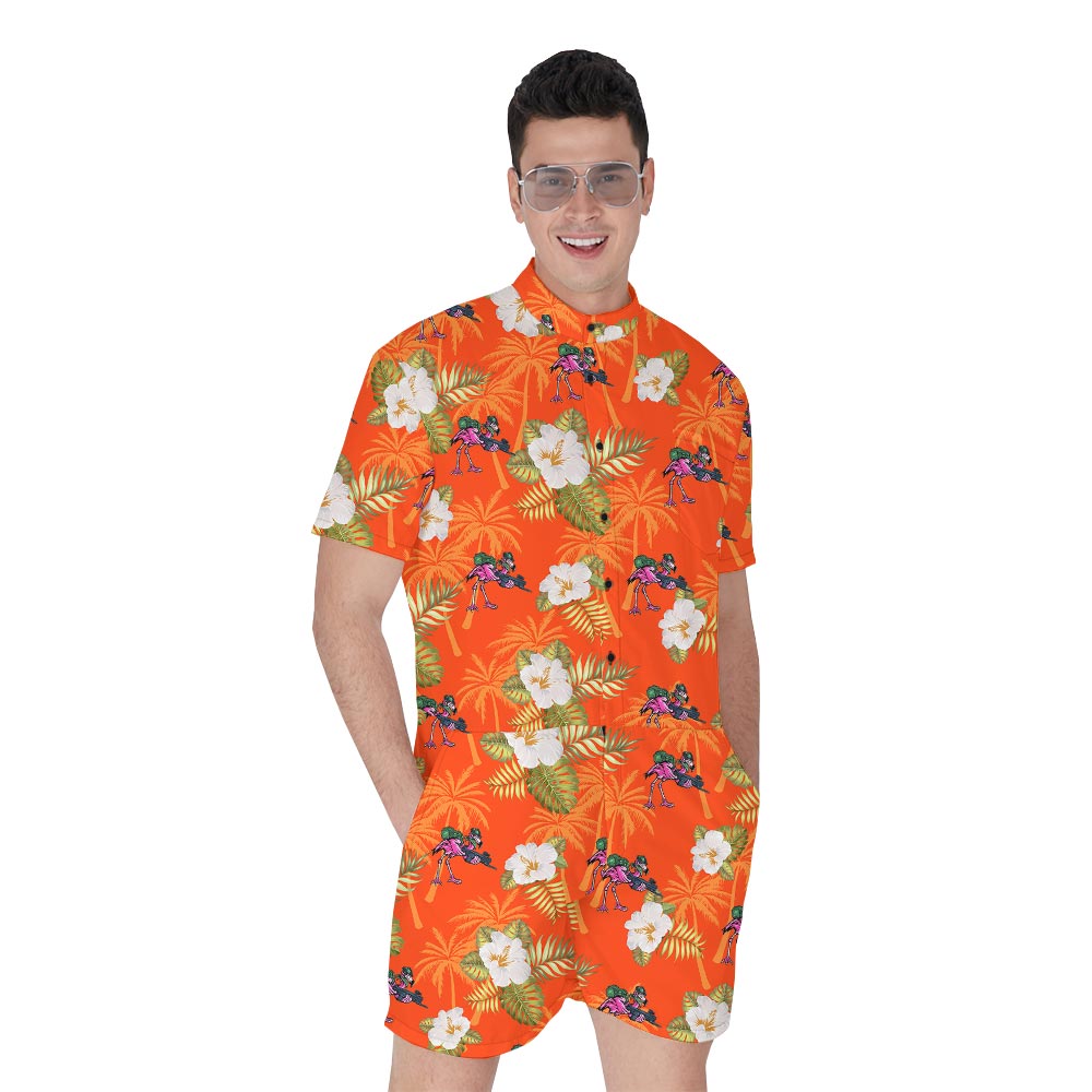 Gun Flamingo Summer Hawaiian Romper Men - variant image 1