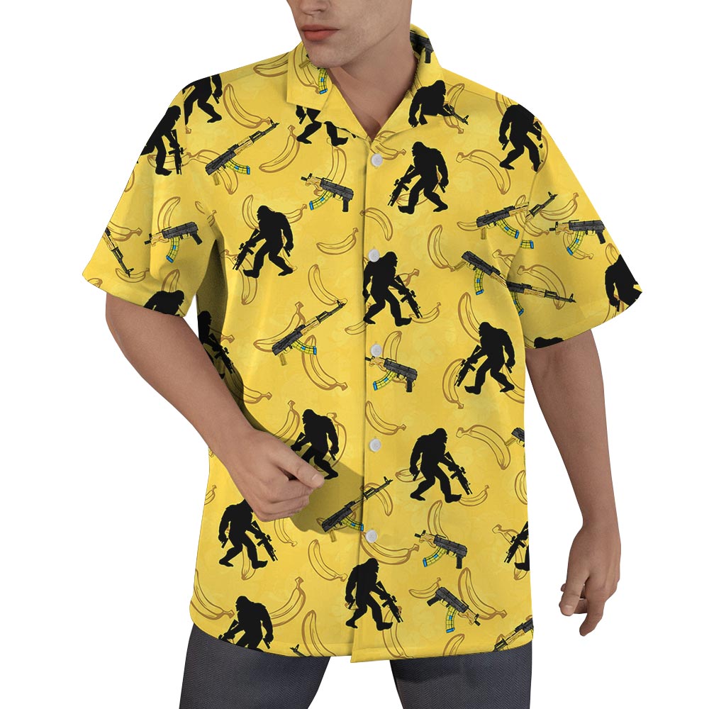 Yellow Banana Bigfoot Hawaiian Shirt Men - variant image 1