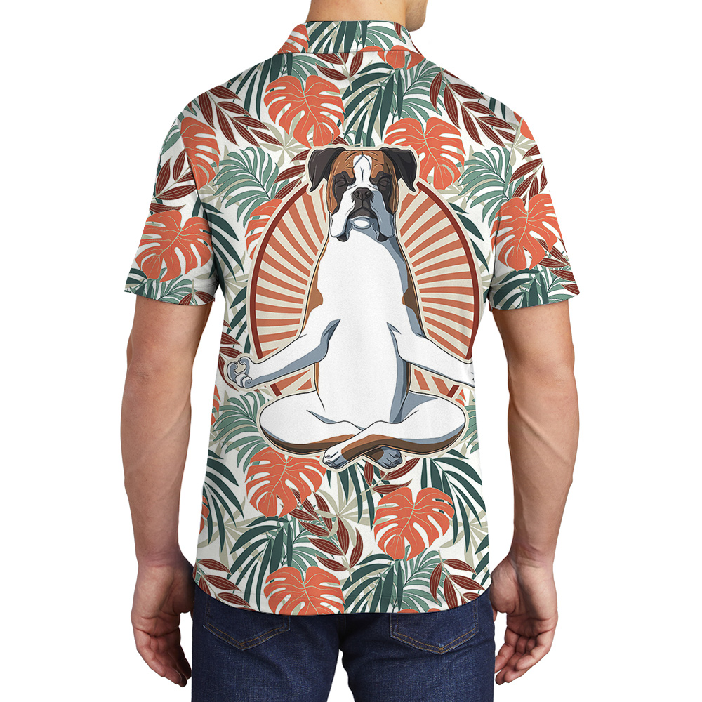Beagle Finding Zen Hawaiian Men Polo Shirt for Dog Lovers - variant image 1