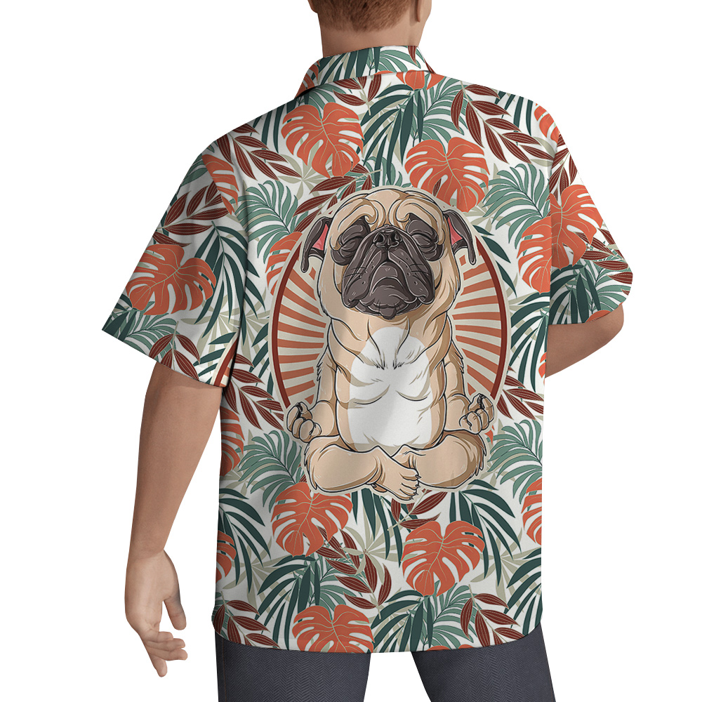 Meet My Pug Zen Master Hawaiian Men Shirt for Dog Lovers - variant image 1