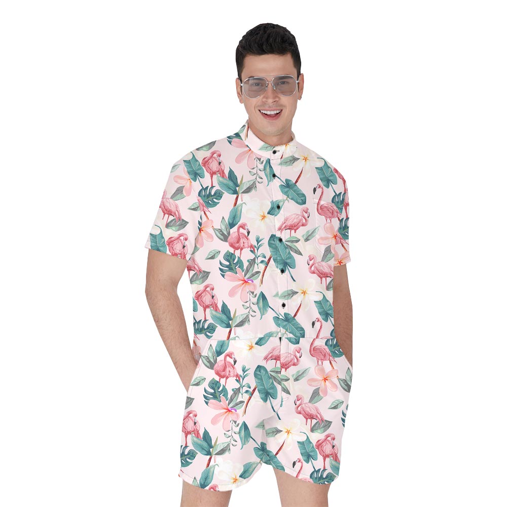 Summer Flamingo Hawaiian Romper Men - variant image 1