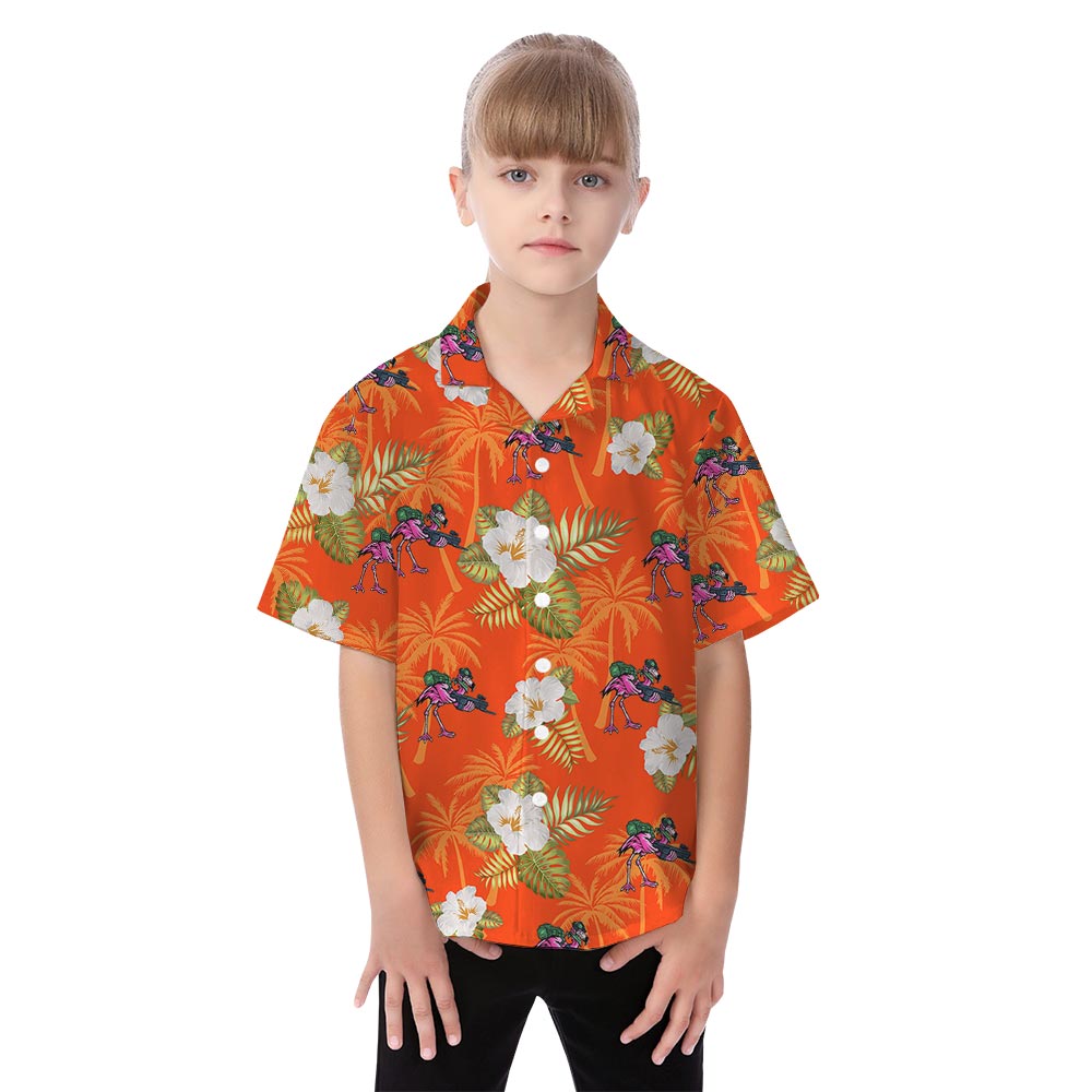 Summer Flamingo Gun Family Matching Hawaiian Outfits
