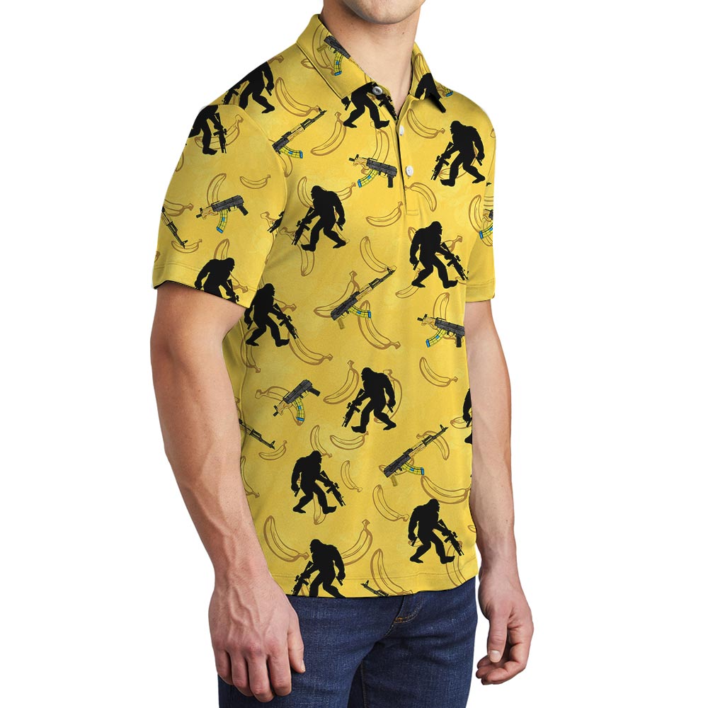 Summer Yellow Bigfoot Hawaiian Polo Men