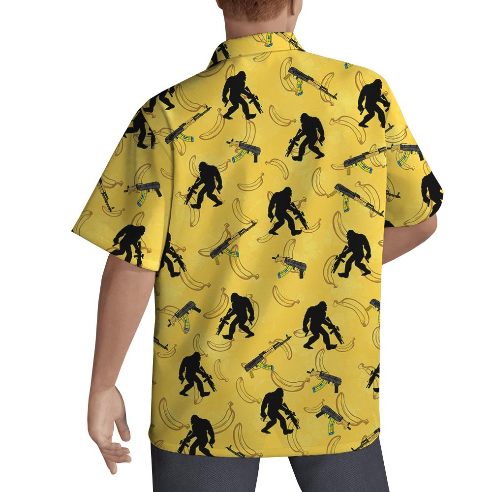 Yellow Banana Bigfoot Hawaiian Shirt Men