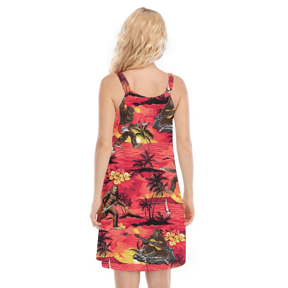 Matching Bigfoot Multicolor Hawaiian Cami Dress