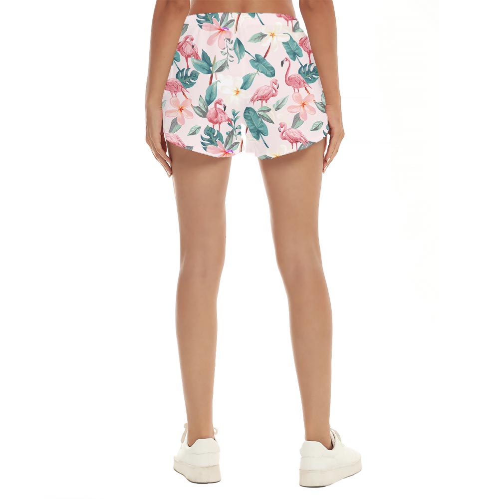 Matching Summer Flamingo Hawaiian Shorts Women