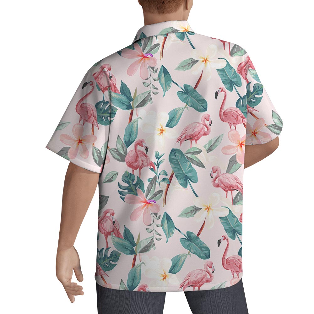 Summer Flamingo Hawaiian Shirt Men