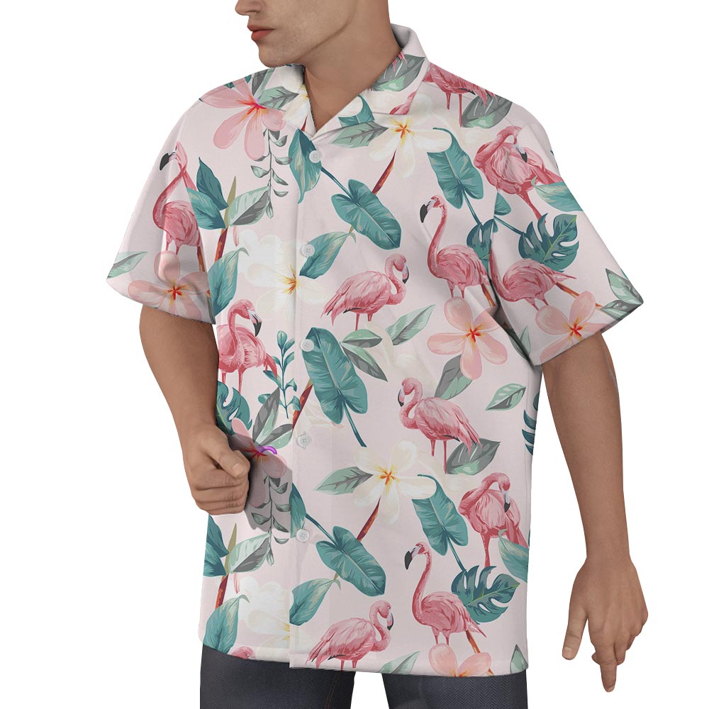 Summer Flamingo Hawaiian Shirt Men
