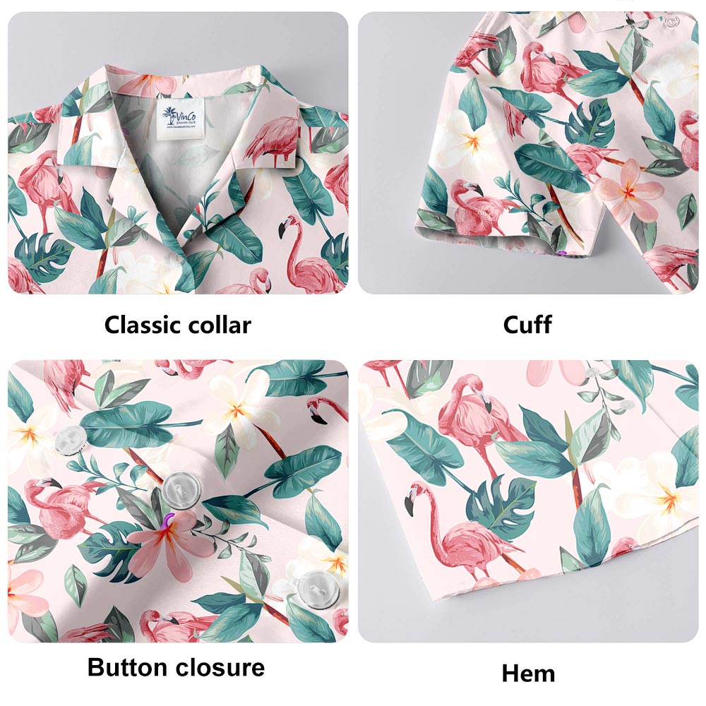 Summer Flamingo Hawaiian Shirt Men