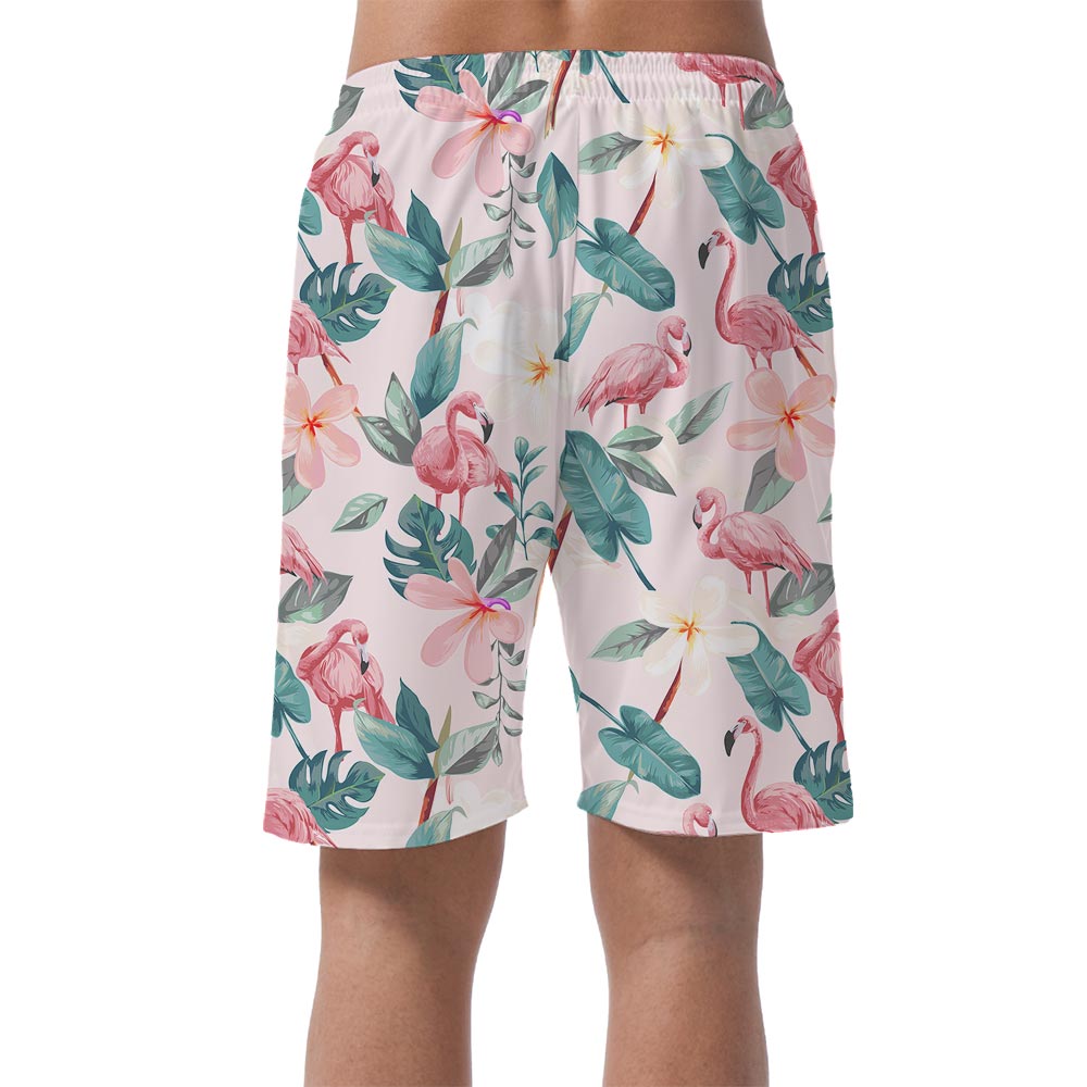 Soft Pink Summer Hawaiian Shorts Men