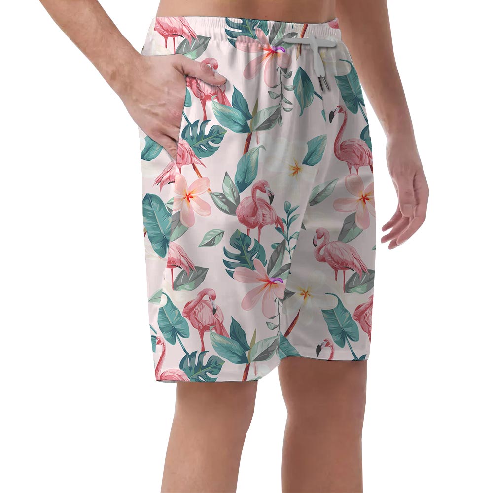 Soft Pink Summer Hawaiian Shorts Men