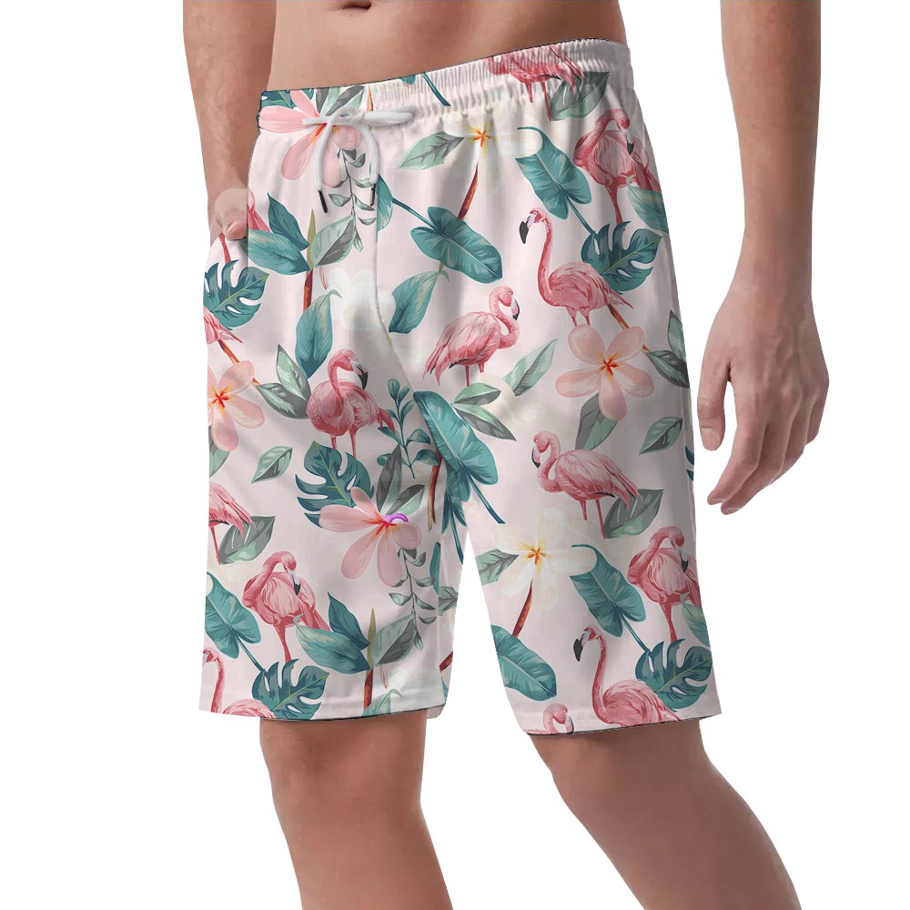 Soft Pink Summer Hawaiian Shorts Men