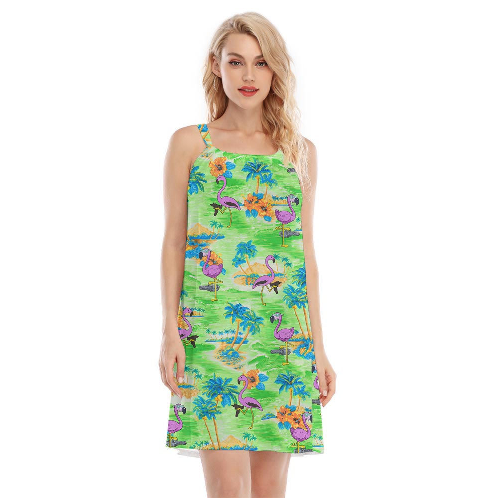 Matching Summer Flamingo Hawaiian Cami Dress - variant image 1