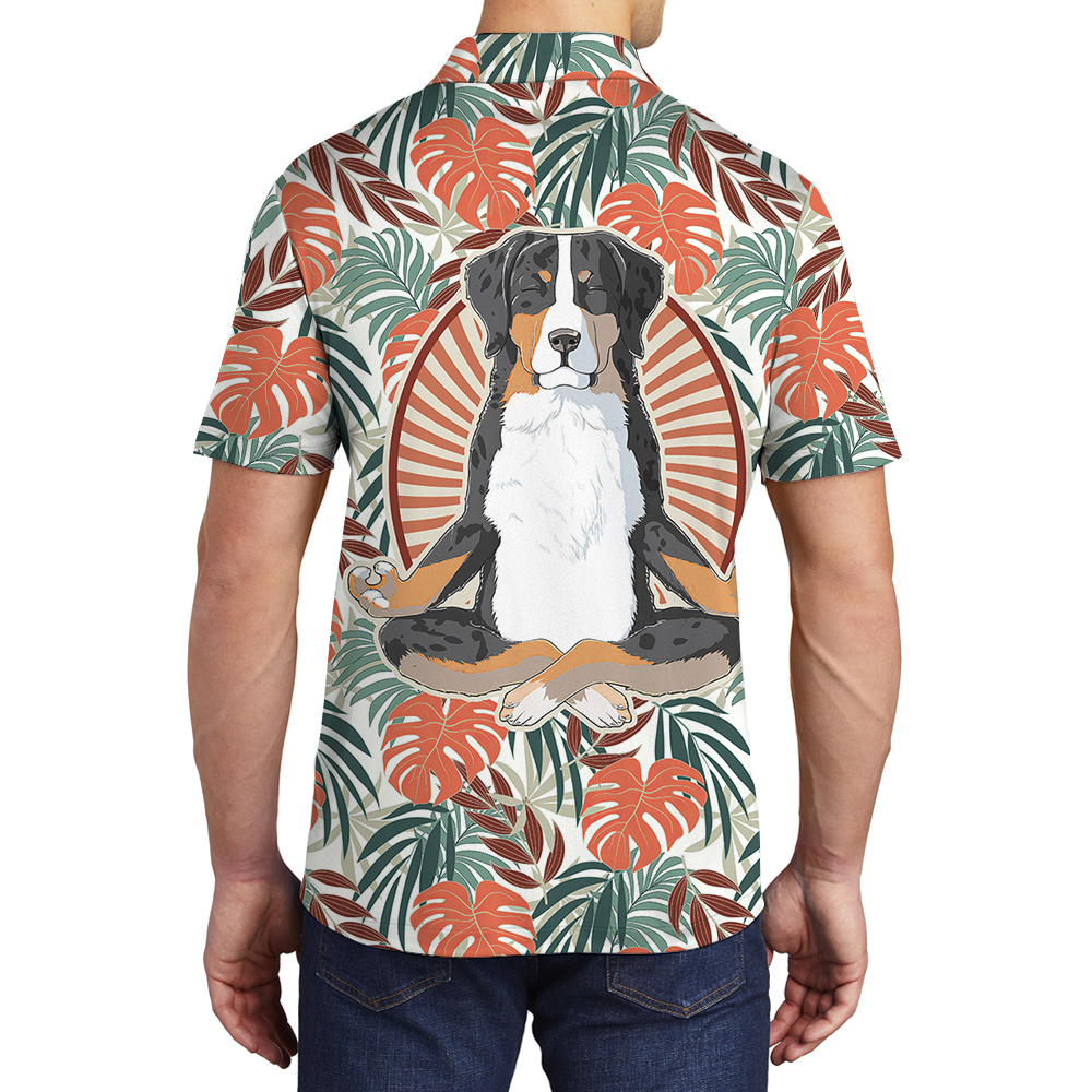 Bernese Mountain Dog Hawaiian Polo Shirt for Men for Dog Lovers - variant image 1