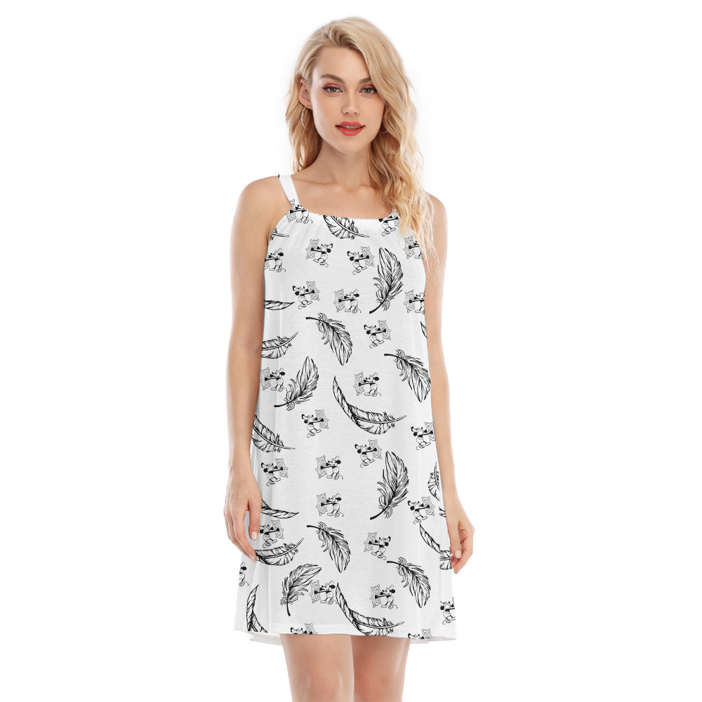 Cute Mickey Steamboat Willie Feather Hawaiian Cami Dress - variant image 1