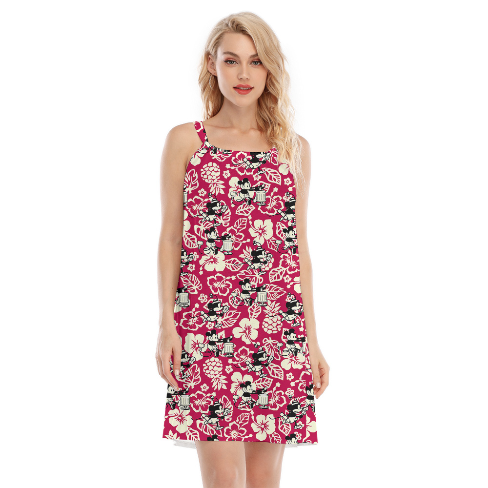 Funny Mickey Steamboat Willie Vintage Floral Aloha Cami Dress - variant image 1