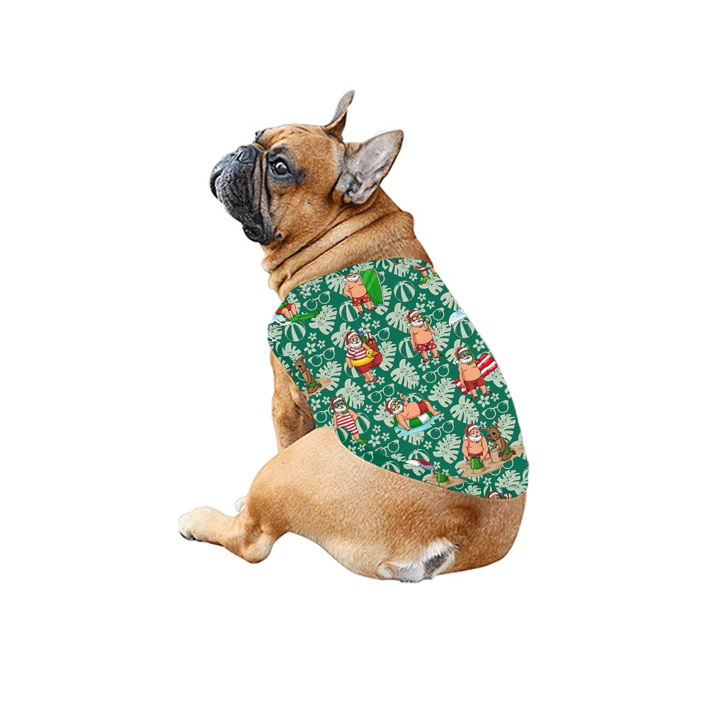 Hawaiian Green Family Matching With Santa Pattern
