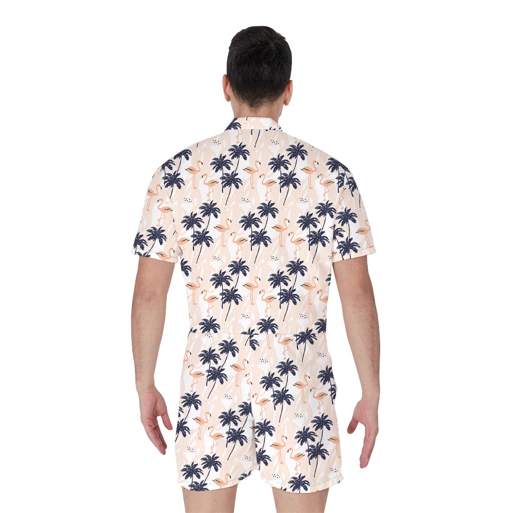 Summer Palm Trees Hawaiian Romper Men