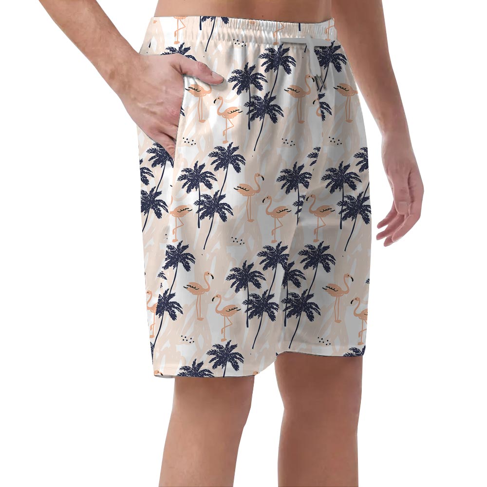 Pink Flamingo Palm Trees Hawaiian Shorts Men