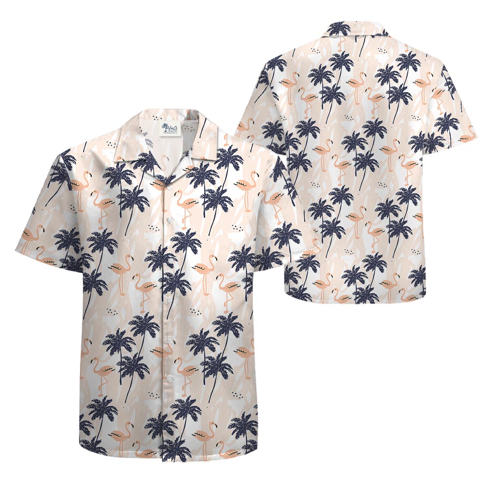 Palm Trees Flamingo Hawaiian Shirt Men