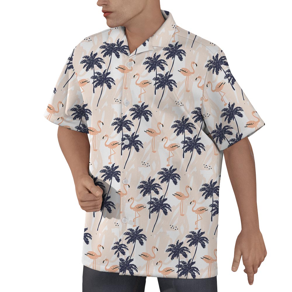 Palm Trees Flamingo Hawaiian Shirt Men