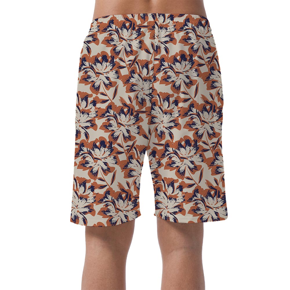 Tropical Flower Hawaiian Shorts Men