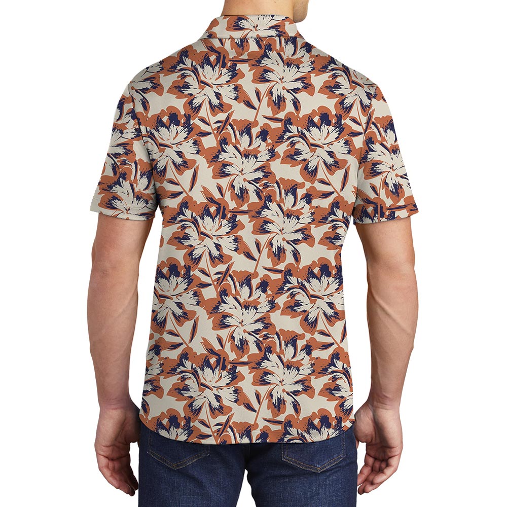 Summer Tropical Hawaiian Polo Men